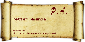 Petter Amanda névjegykártya